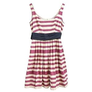 Corey Lynn Calter Anthropologie Caranday Pleated Striped Dress Cream Pink Size 0
